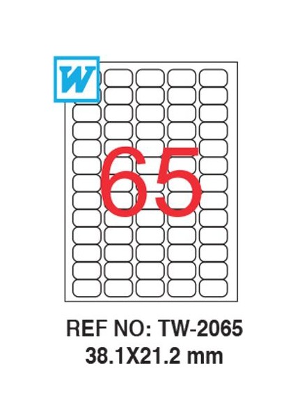 38,1X21,2 Mm Laser Etiket Tw-2065