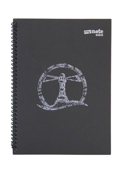 Black A4 60 Yaprak Spiralli Düz Defter Uc7460