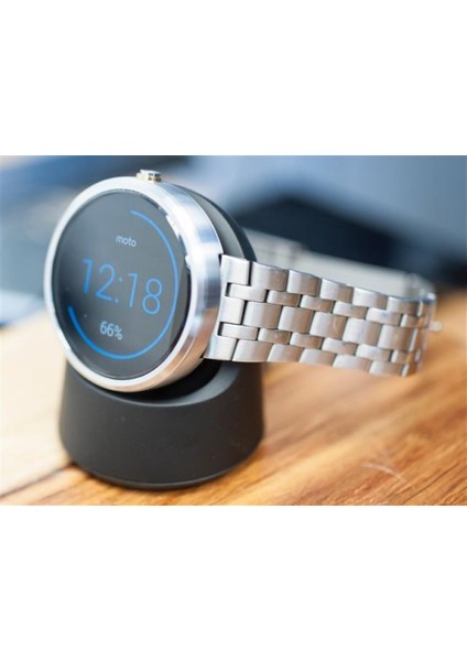 Motorola Moto 360 İçin Manyetik Kablosuz Şarj Dock Stand