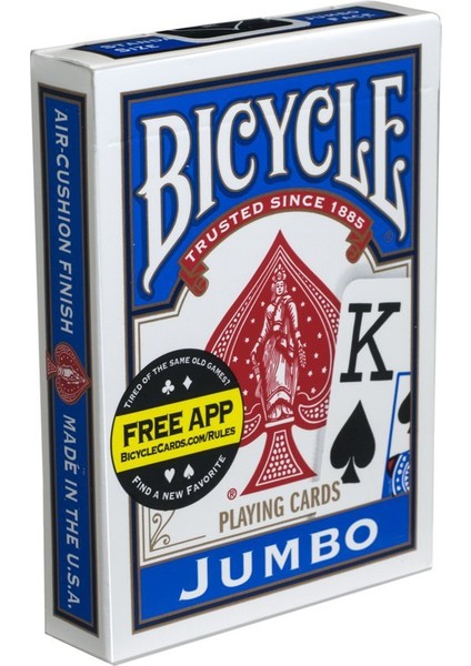 Bicycle Jumbo İndex Poker İskambil Oyun Kartı Kağıdı Destesi 2'li Mavi Kırmızı fiyatları