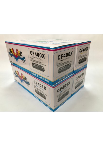 for Muadil Cf201A/Cf400A Toner Takım (Siyah 2800/Renkli 2300 Sayfa)