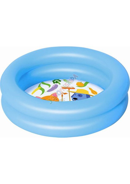 Şişme Bebek Havuzu 2 Halkalı Taban Desenli Mavi Bestway 51061