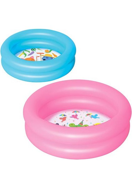 Şişme Bebek Havuzu 2 Halkalı Taban Desenli Mavi Bestway 51061