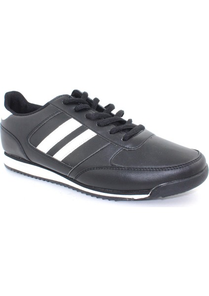 Tramor Pu Siyah Beyaz Erkek Spor Ayakkabı