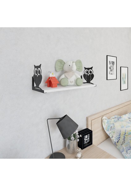 Baykuş Raf ve Kitaplık Seti 20X60 Siyah-P.Beyaz fiyatları