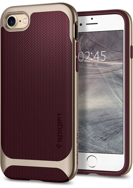 Apple iPhone SE (2022 / 2020) / iPhone 8 / iPhone 7 Kılıf Neo Hybrid Herringbone Burgundy - 054CS22198