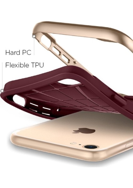 Apple iPhone SE (2022 / 2020) / iPhone 8 / iPhone 7 Kılıf Neo Hybrid Herringbone Burgundy - 054CS22198