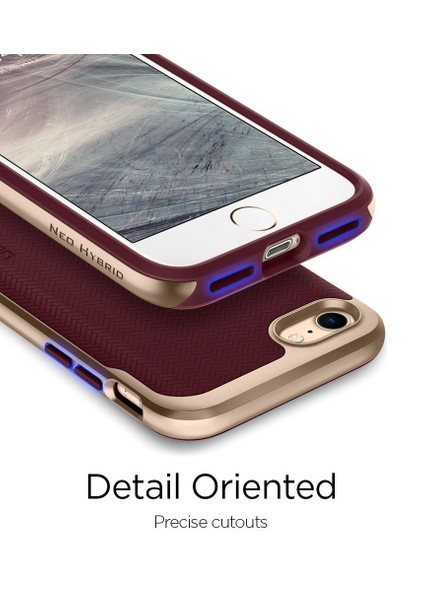 Apple iPhone SE (2022 / 2020) / iPhone 8 / iPhone 7 Kılıf Neo Hybrid Herringbone Burgundy - 054CS22198