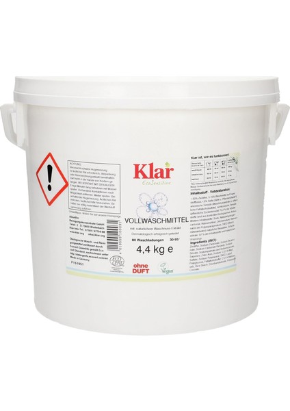 Organik Çamaşır Makinası Yıkama Tozu (Beyaz ve Renkli) 4.4 kg