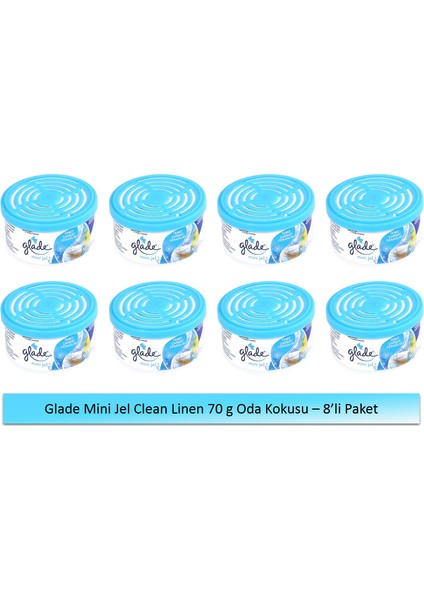 Mini Jel Clean Linen 70 G Oda Kokusu - 8'Li Paket