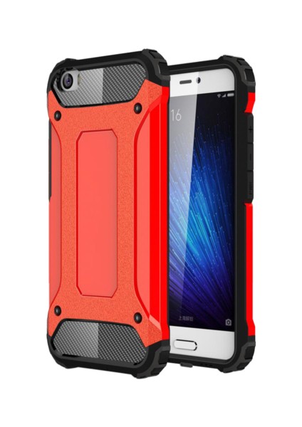 Xiaomi Mi5 Zırhlı Sert Rubber Kılıf + 9H Darbeye Karşı Etkili Cam