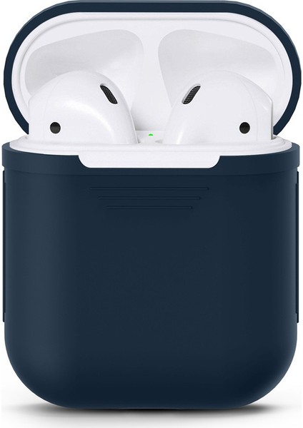 Apple Airpods Silikon Kılıf Lacivert