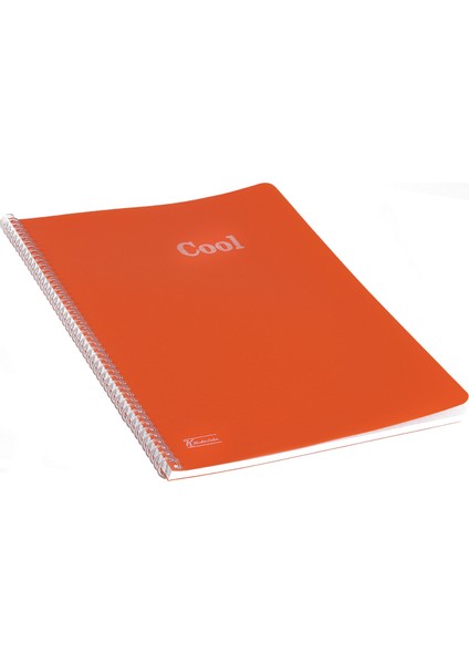 Plastik Kapak Spiralli Cool Defter A4 72 Yaprak Çizgili - Turuncu