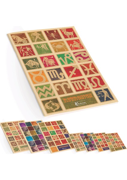 PP Kapak A4 60 Yaprak Çizgili Defter - Retro Desenli