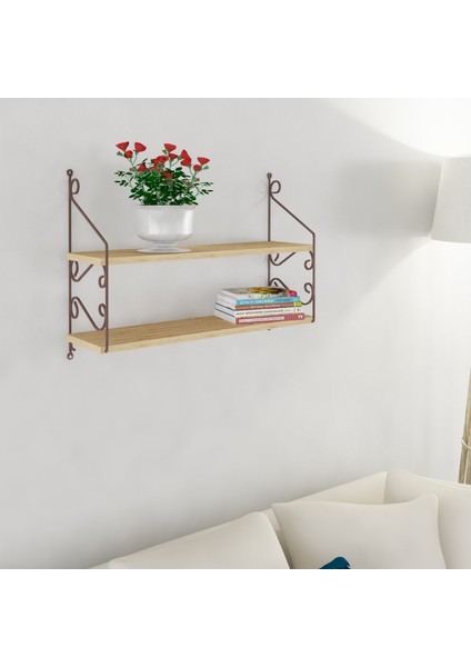 Seramoni Raf ve Kitaplık Seti 2 Raflı 200X720 Safir Meşe - Malibu fiyatları