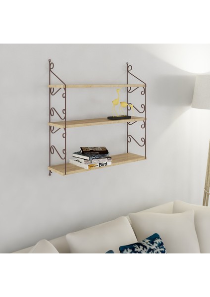 Seramoni Raf ve Kitaplık Seti 3 Raflı 200X720 Safir Meşe - Malibu fiyatları
