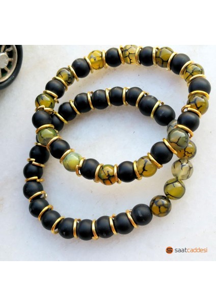 Doğal Akik Ve Onix Taş Bileklik Set Tasarım Bileklik Sevgiliye fiyatları