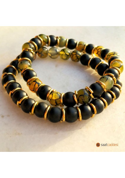 Doğal Akik Ve Onix Taş Bileklik Set Tasarım Bileklik Sevgiliye modelleri