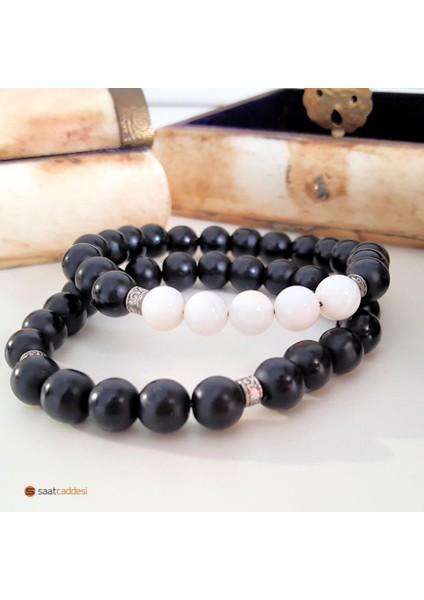 Doğal Oniks Ve Sedef Taşlı Bileklik