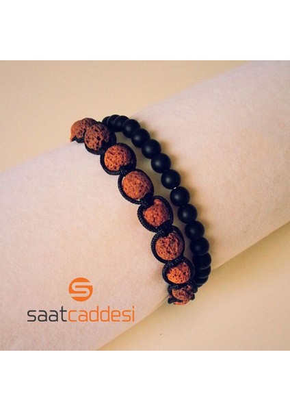 Kahverengi Lav Ve Oniks Bileklik Set fiyatları