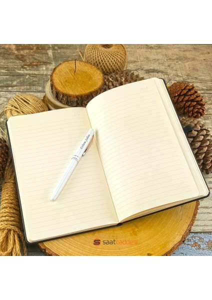 İsme Özel Termo Deri Defter Gri + İsme Özel Kalem Seti