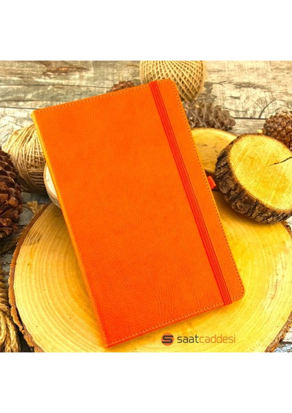 İsme Özel Termo Deri Turuncu Defter Roller Kalem Set modelleri