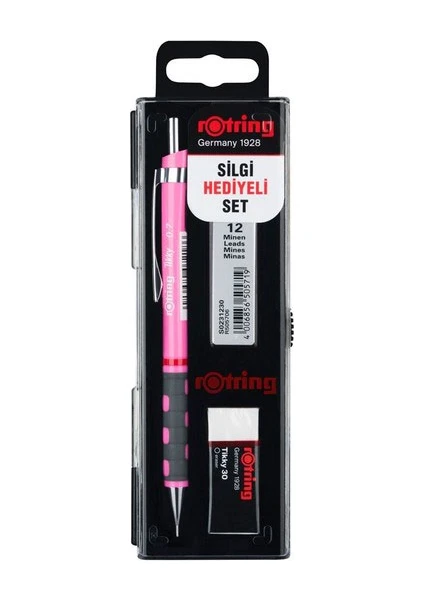 Tikky Okul Seti 0.7 mm Neon Pembe Versatil Kalem + Silgi + Uç