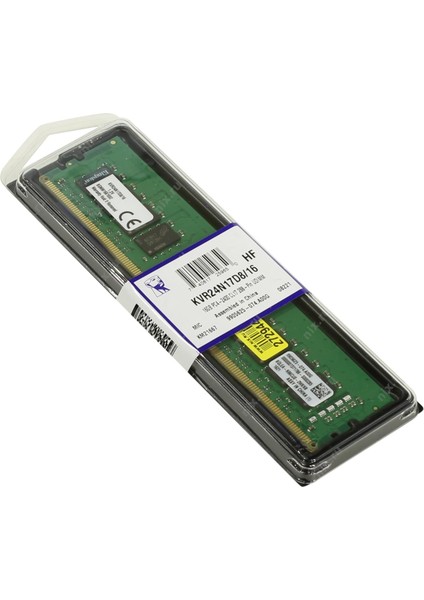 Kıngston 16Gb Ddr4 2400Mhz Masaüstü Belleği Kvr24N17D8-16