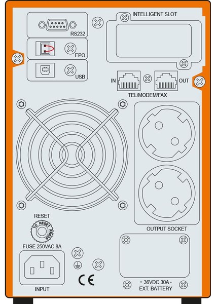 MAKELSAN P.PACK SE ONLINE(900W) 1KVA 4/8 Dak.(2x 12v 7ah Akü)UPS