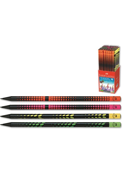 Ağ Ve İz Desenli Kurşun Kalem Siyah Lata 72 Adet