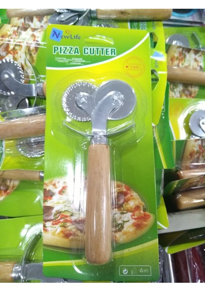 New Life Arsimo Ahşap Saplı Hamur Ve Pizza Kesme Ruleti