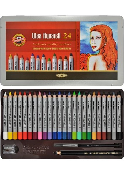 Koh-İ-Noor Wax Aquarelle Boya Kalemi 24 Lü 8284