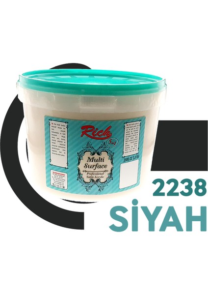 Multi Surface Akrilik Boya 2500Ml. N:2238 Siyah