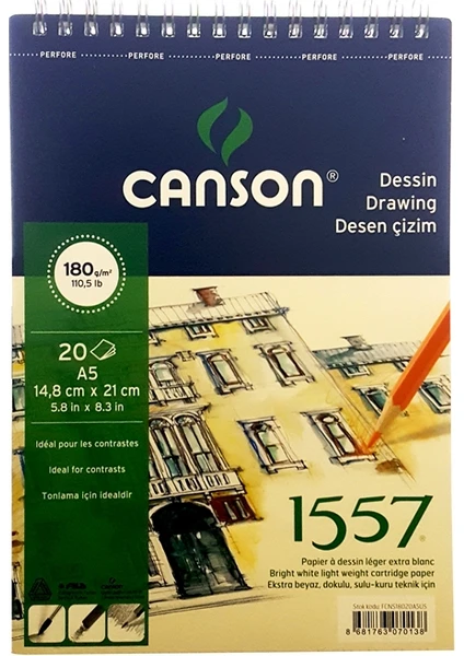 1557 Desen Çizim Defteri 180Gr. 20 Yaprak, A5