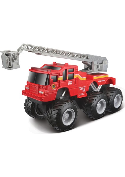 Quarry Monster Mini Motorlu İtfaiye İş Makinası Kırmızı