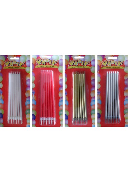 12 Li Uzun Mum - 14 Cm