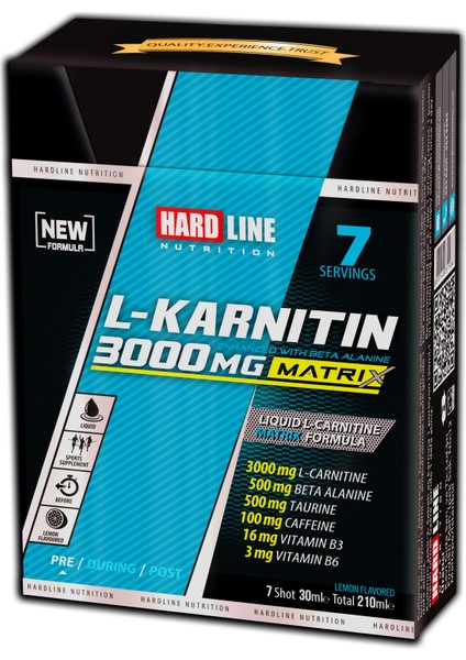 Hardline L-Karnıtın Matrix 3000 Mg 30 Ml-7 Adet