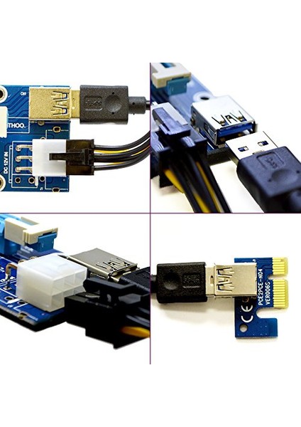 PCIE pcie Pci Express Riser 1x to 16x USB 3.0 Mining Rigleri için Ekran Kartı Uzatma Devresi