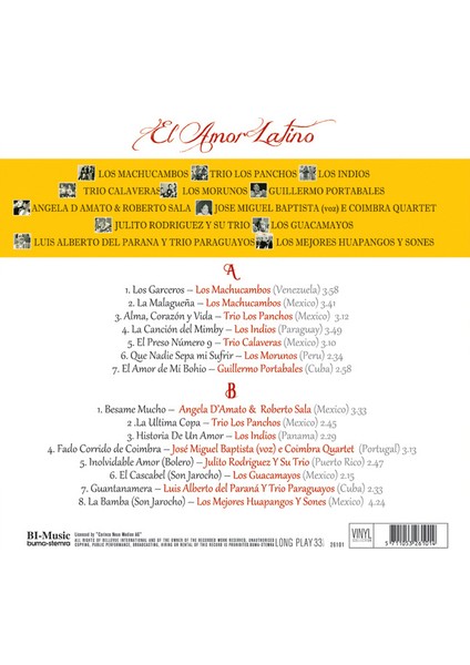 El Amor Latino - Plak fiyatları