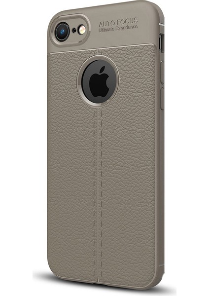 Apple iPhone 7 Kılıf Niss Tarz Deri Görünüm Silikon + Cam
