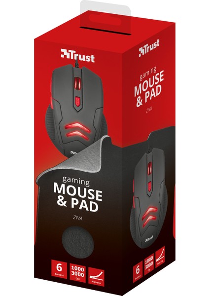 21963 Ziva 3000 DPI Gaming Oyuncu Mouse ve Mousepad Set indirimleri