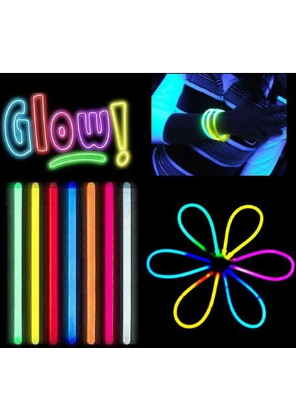 Glow Stick Fosforlu Kırılan Çubuk (100 Adet)