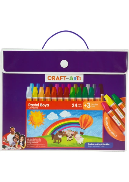 Craft And Arts Pastel Boya 24+3'Lü Çanta