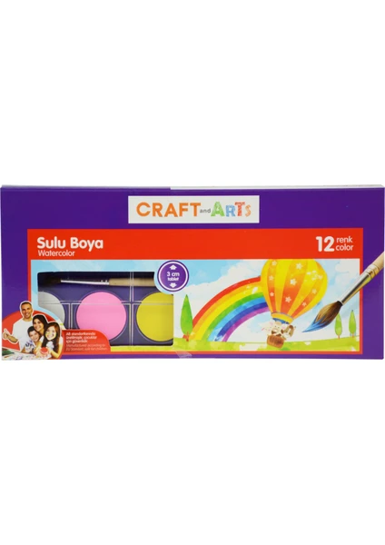 Craft And Arts Sulu Boya 12 Renk 28Mm Çap 