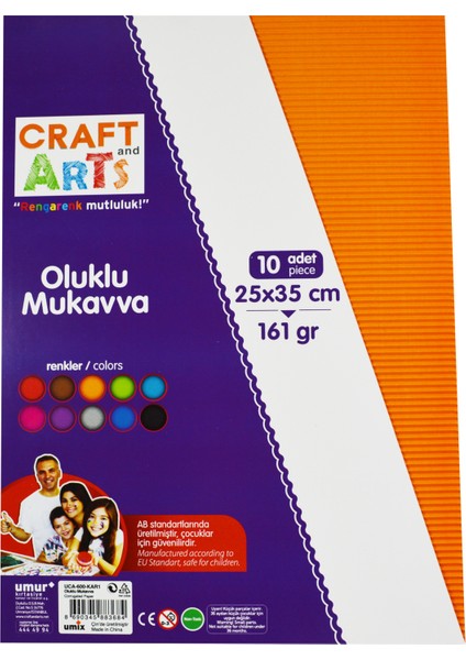 Craft And Arts Oluklu Mukavva 25X35 10'Lu Karışık Poşet