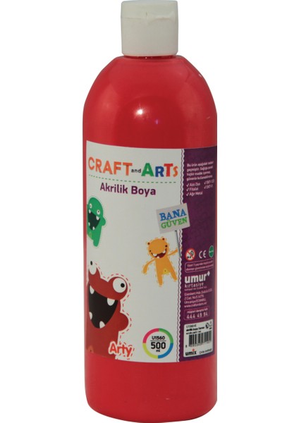 Craft And Arts Akrilik Boya 500ml Kırmızı