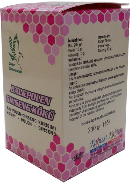 Bal Polen Gînsêng Kökü Karışımı 230Gr