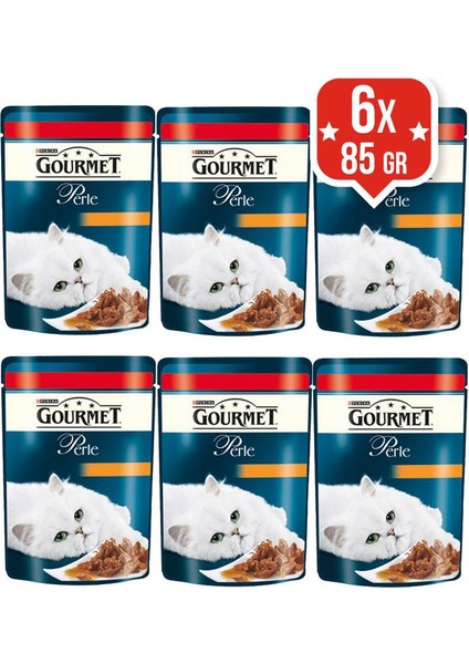 Gourmet Perle Izgara Sığır Etli Kedi Yaş Maması 85 Gr X 6 Adet