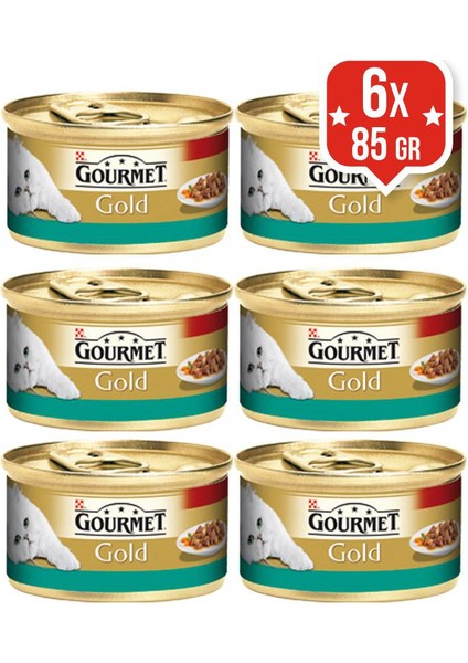 Gourmet Gold Somonlu Tavuklu Konserve Kedi Maması 85 Gr X 6 Adet