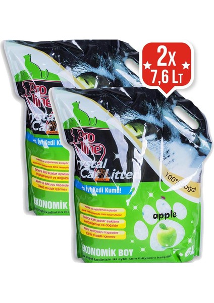 Proline Elma Kokulu Kristal Kedi Kumu 7.6 Lt X 2 Adet